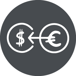 Ikona przedstawiająca wymianę walut.